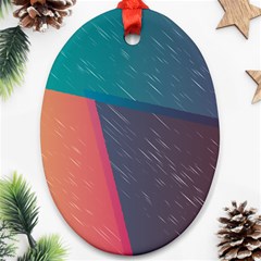 Modern Minimalist Abstract Colorful Vintage Adobe Illustrator Blue Red Orange Pink Purple Rainbow Ornament (oval) by Mariart