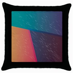 Modern Minimalist Abstract Colorful Vintage Adobe Illustrator Blue Red Orange Pink Purple Rainbow Throw Pillow Case (black)