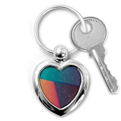 Modern Minimalist Abstract Colorful Vintage Adobe Illustrator Blue Red Orange Pink Purple Rainbow Key Chains (heart) 