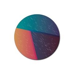 Modern Minimalist Abstract Colorful Vintage Adobe Illustrator Blue Red Orange Pink Purple Rainbow Rubber Coaster (round)  by Mariart