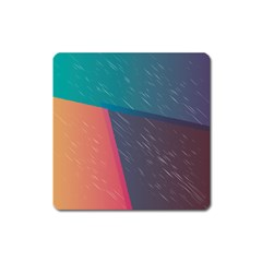 Modern Minimalist Abstract Colorful Vintage Adobe Illustrator Blue Red Orange Pink Purple Rainbow Square Magnet by Mariart