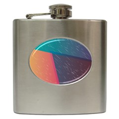 Modern Minimalist Abstract Colorful Vintage Adobe Illustrator Blue Red Orange Pink Purple Rainbow Hip Flask (6 Oz) by Mariart