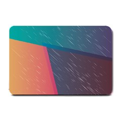 Modern Minimalist Abstract Colorful Vintage Adobe Illustrator Blue Red Orange Pink Purple Rainbow Small Doormat  by Mariart