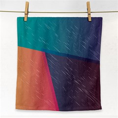 Modern Minimalist Abstract Colorful Vintage Adobe Illustrator Blue Red Orange Pink Purple Rainbow Face Towel by Mariart