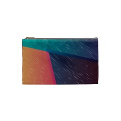 Modern Minimalist Abstract Colorful Vintage Adobe Illustrator Blue Red Orange Pink Purple Rainbow Cosmetic Bag (small)  by Mariart