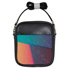 Modern Minimalist Abstract Colorful Vintage Adobe Illustrator Blue Red Orange Pink Purple Rainbow Girls Sling Bags by Mariart