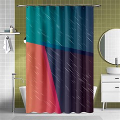 Modern Minimalist Abstract Colorful Vintage Adobe Illustrator Blue Red Orange Pink Purple Rainbow Shower Curtain 48  X 72  (small)  by Mariart