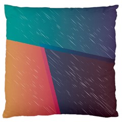 Modern Minimalist Abstract Colorful Vintage Adobe Illustrator Blue Red Orange Pink Purple Rainbow Large Flano Cushion Case (one Side) by Mariart