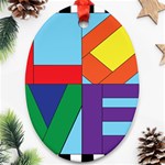 Rainbow Love Ornament (Oval) Front