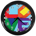 Rainbow Love Wall Clocks (Black) Front