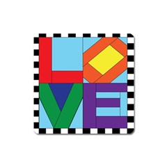 Rainbow Love Square Magnet