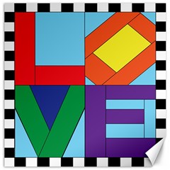 Rainbow Love Canvas 16  X 16   by Mariart