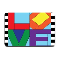 Rainbow Love Small Doormat  by Mariart