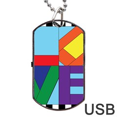 Rainbow Love Dog Tag Usb Flash (two Sides) by Mariart