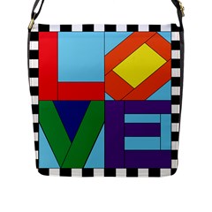 Rainbow Love Flap Messenger Bag (l)  by Mariart