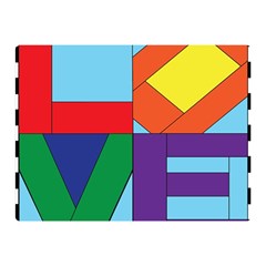 Rainbow Love Double Sided Flano Blanket (mini)  by Mariart