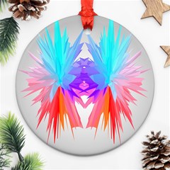 Poly Symmetry Spot Paint Rainbow Ornament (round) by Mariart