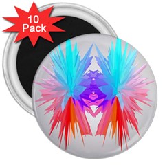 Poly Symmetry Spot Paint Rainbow 3  Magnets (10 Pack)  by Mariart