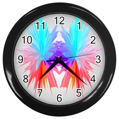 Poly Symmetry Spot Paint Rainbow Wall Clocks (black) by Mariart