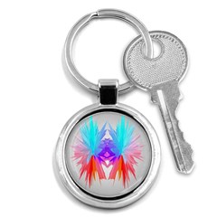 Poly Symmetry Spot Paint Rainbow Key Chains (round)  by Mariart