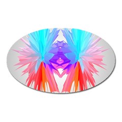 Poly Symmetry Spot Paint Rainbow Oval Magnet by Mariart