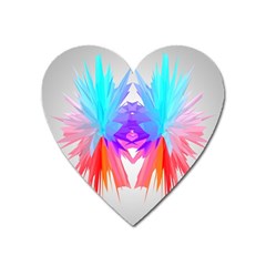 Poly Symmetry Spot Paint Rainbow Heart Magnet by Mariart