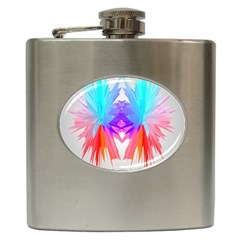 Poly Symmetry Spot Paint Rainbow Hip Flask (6 Oz) by Mariart