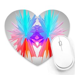 Poly Symmetry Spot Paint Rainbow Heart Mousepads by Mariart