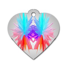 Poly Symmetry Spot Paint Rainbow Dog Tag Heart (one Side) by Mariart