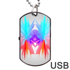 Poly Symmetry Spot Paint Rainbow Dog Tag Usb Flash (one Side) by Mariart