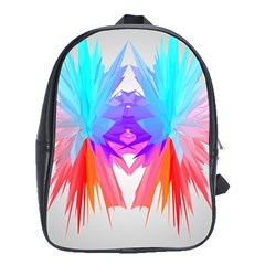 Poly Symmetry Spot Paint Rainbow School Bags (xl)  by Mariart