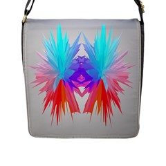 Poly Symmetry Spot Paint Rainbow Flap Messenger Bag (l)  by Mariart