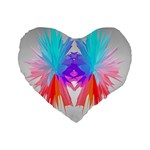 Poly Symmetry Spot Paint Rainbow Standard 16  Premium Flano Heart Shape Cushions Front