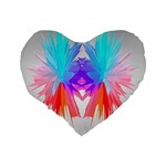 Poly Symmetry Spot Paint Rainbow Standard 16  Premium Flano Heart Shape Cushions Back