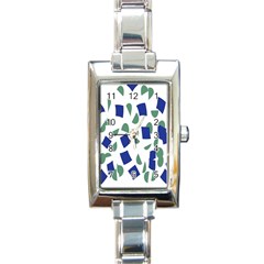 Scatter Geometric Brush Blue Gray Rectangle Italian Charm Watch by Mariart