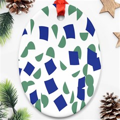 Scatter Geometric Brush Blue Gray Ornament (oval) by Mariart