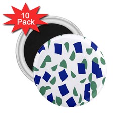 Scatter Geometric Brush Blue Gray 2 25  Magnets (10 Pack) 