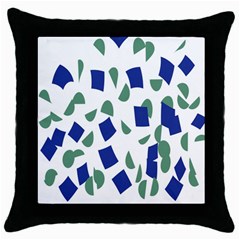 Scatter Geometric Brush Blue Gray Throw Pillow Case (black)