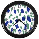 Scatter Geometric Brush Blue Gray Wall Clocks (Black) Front