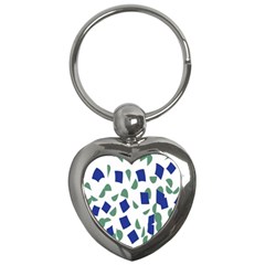 Scatter Geometric Brush Blue Gray Key Chains (heart)  by Mariart