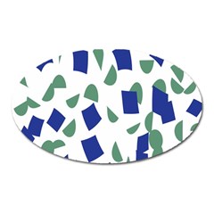 Scatter Geometric Brush Blue Gray Oval Magnet