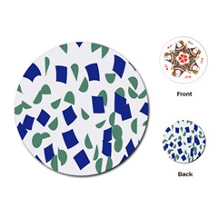 Scatter Geometric Brush Blue Gray Playing Cards (round)  by Mariart