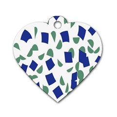 Scatter Geometric Brush Blue Gray Dog Tag Heart (two Sides) by Mariart