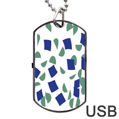 Scatter Geometric Brush Blue Gray Dog Tag Usb Flash (one Side) by Mariart