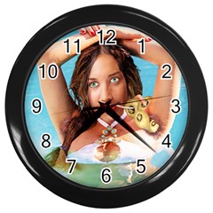 Woman In Pool Wall Clocks (black) by RakeClag