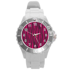 Pattern Round Plastic Sport Watch (l) by Valentinaart