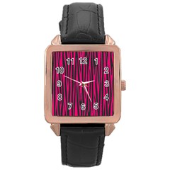 Pattern Rose Gold Leather Watch  by Valentinaart