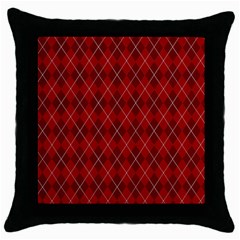 Plaid Pattern Throw Pillow Case (black) by Valentinaart