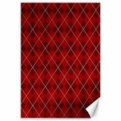 Plaid Pattern Canvas 12  X 18   by Valentinaart