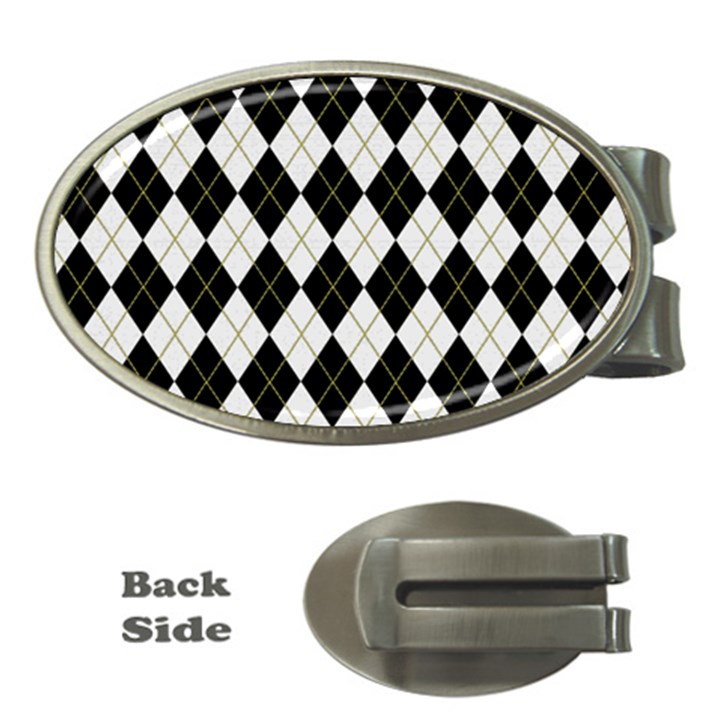 Plaid pattern Money Clips (Oval) 